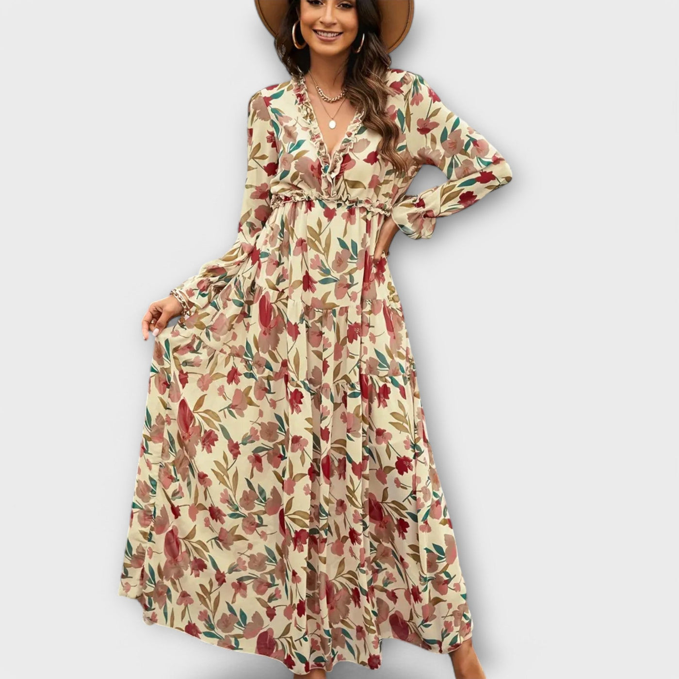 Helen - Elegant Floral Maxi Dress