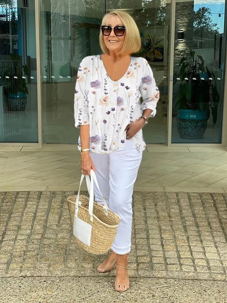 Amelina – Elegant Floral Blouse
