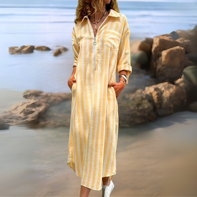 Joyce – Elegant Striped V-Neck Dress