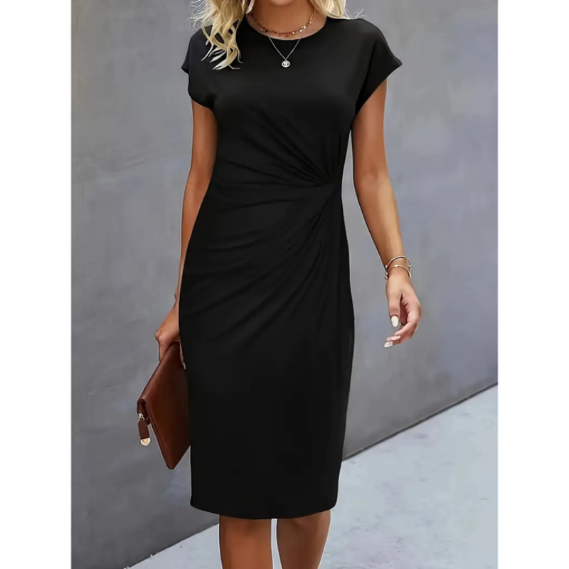 Reyna - Short sleeve formal midi dress