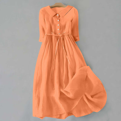 Louanne - Elegant Belted Shirt Dress