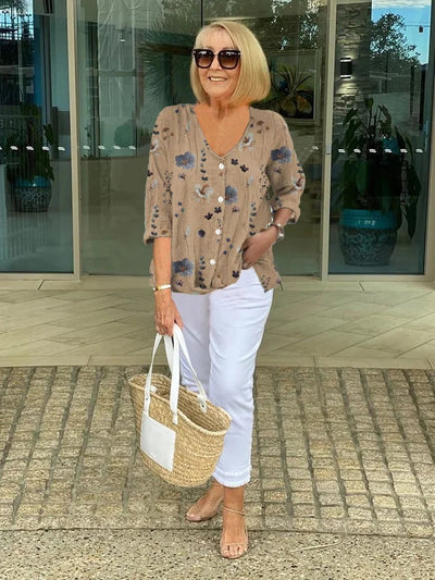 Amelina – Elegant Floral Blouse