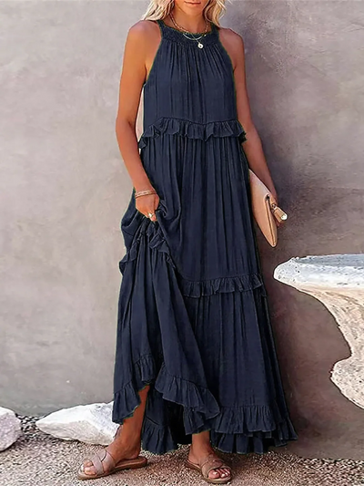 Azzura – Elegant Tiered Ruffle Maxi Dress