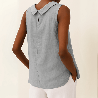 Gigi - Sleeveless Roll Collar Top