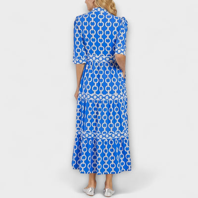 Elanora – Chain Print Shirt Midi Dress