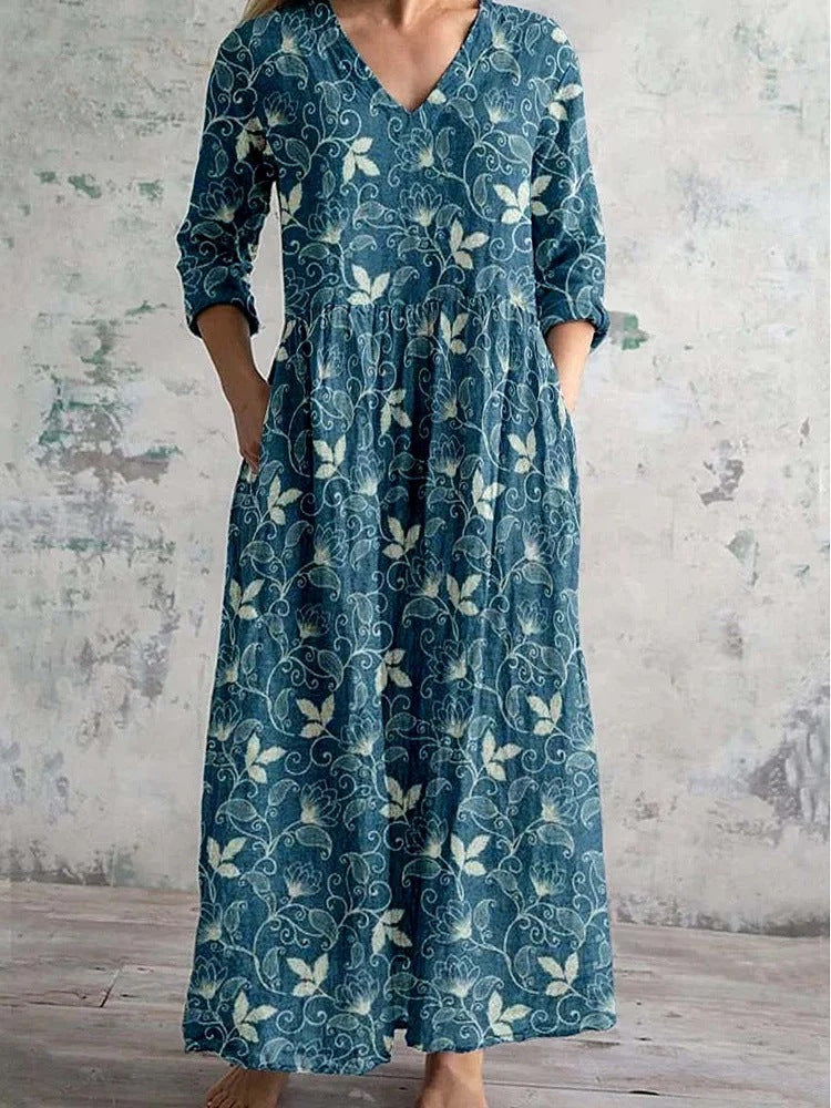 Selva – Botanical Print Maxi Dress 5