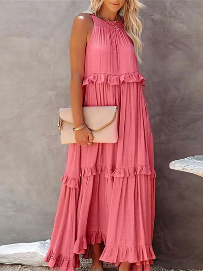 Azzura – Elegant Tiered Ruffle Maxi Dress