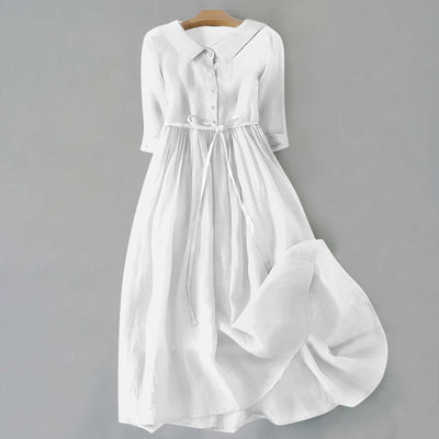 Louanne - Elegant Belted Shirt Dress