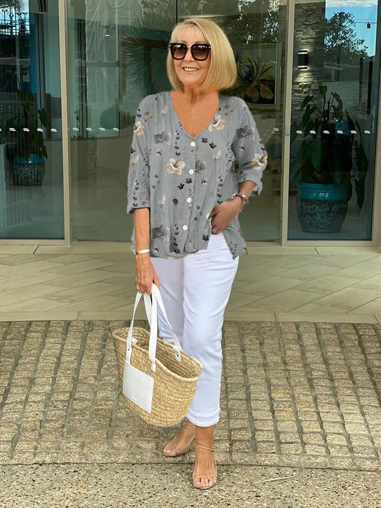 Amelina – Elegant Floral Blouse