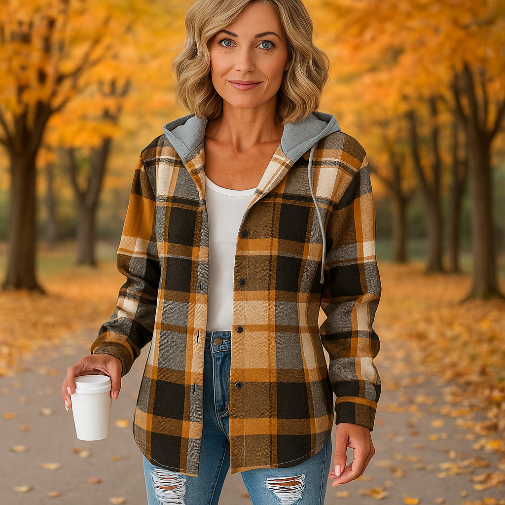 Elodie – The Effortless Plaid Jacket