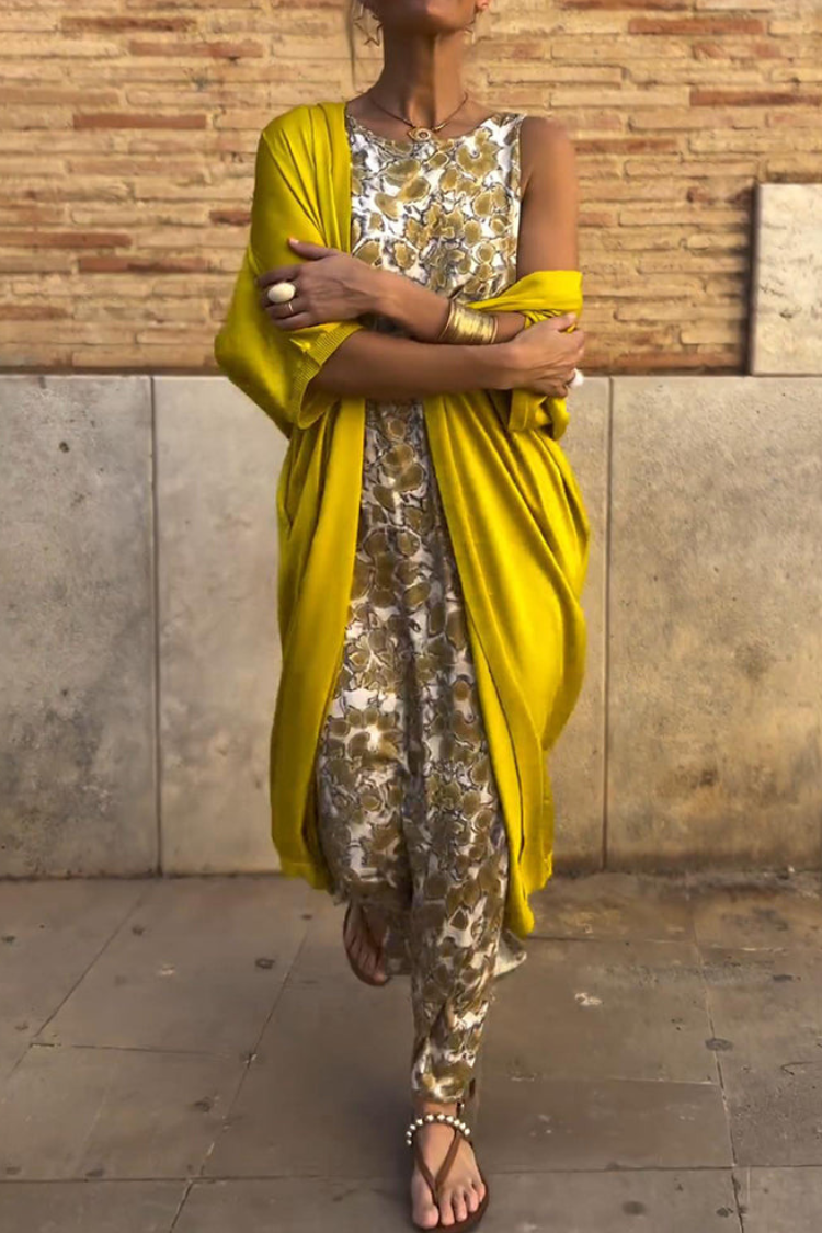 Abrielle – Elegant Maxi Dress & Cardigan Set