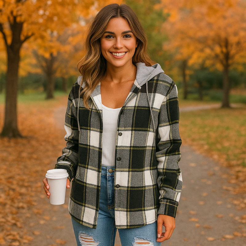 Elodie – The Effortless Plaid Jacket