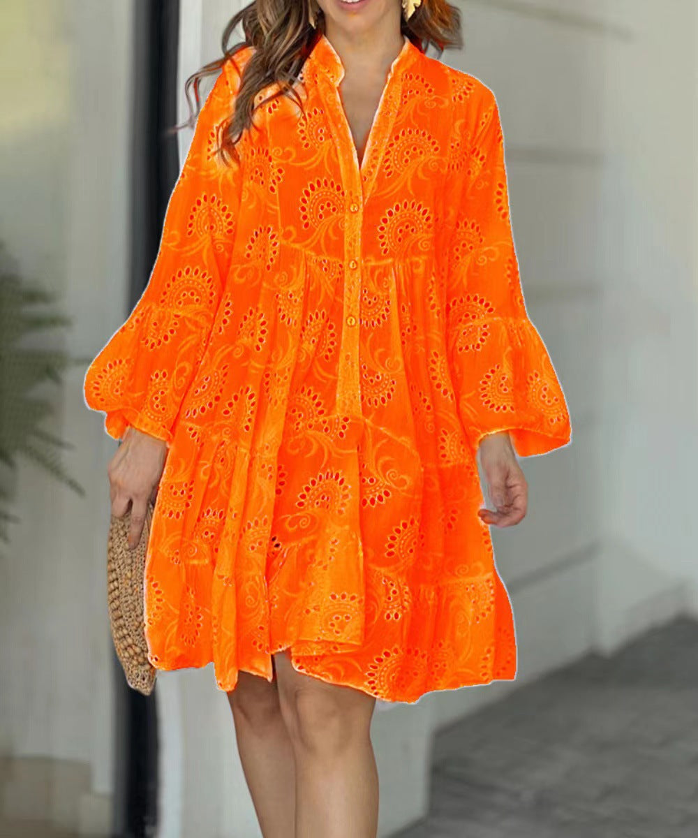 Fenia – Embroidered Tiered Mini Dress