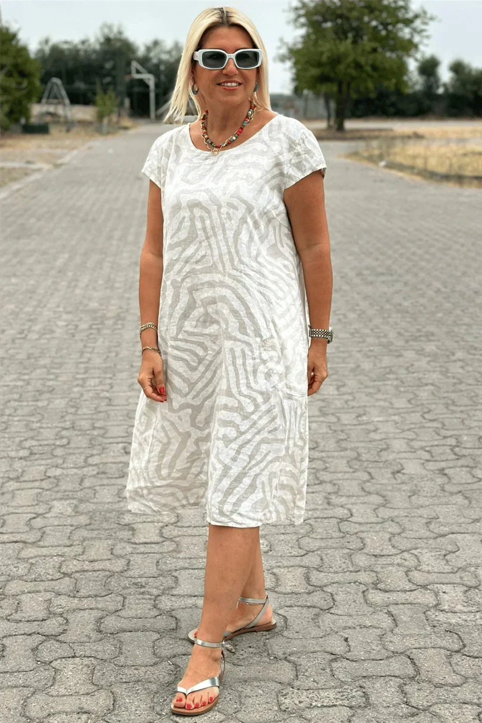 Marika – Casual Zebra Print Summer Dress