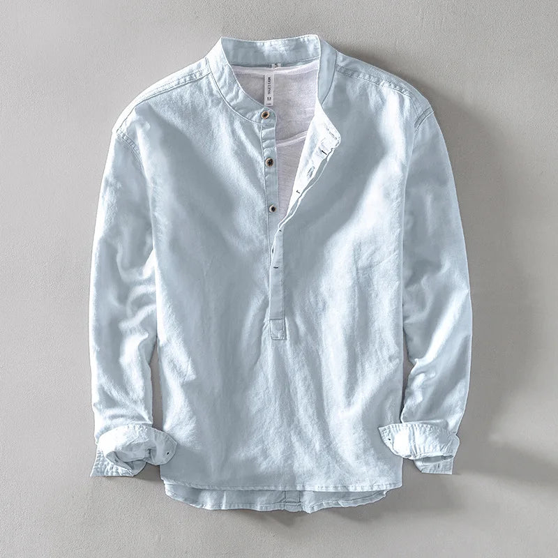 Arlo – Linen Mandarin Shirt