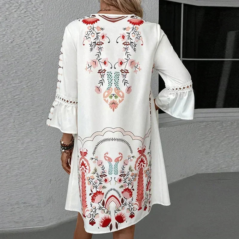 Allisa - Artistic Boho Print Dress