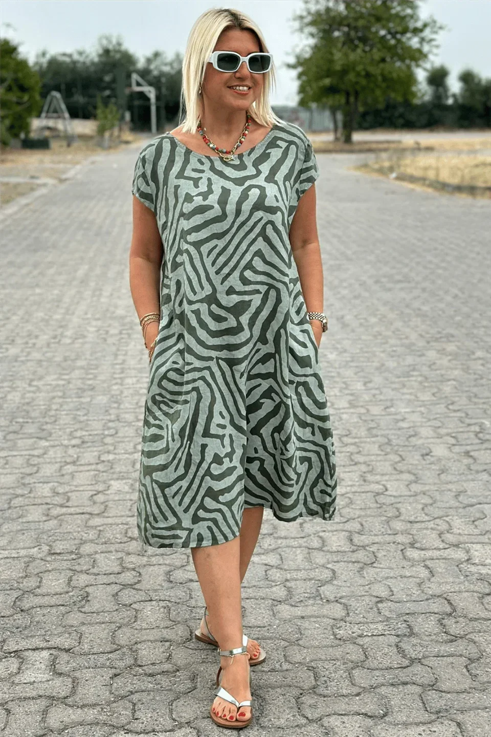 Marika – Casual Zebra Print Summer Dress