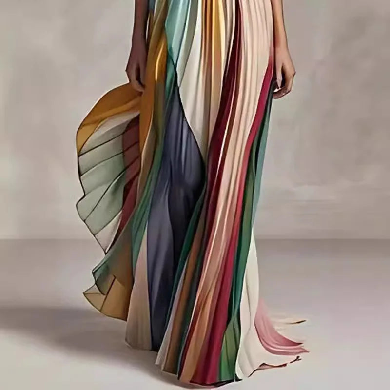 Selina – Strapless Rainbow Maxi Dress