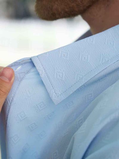 Christian - Casual Jacquard Shirt Shorts Set