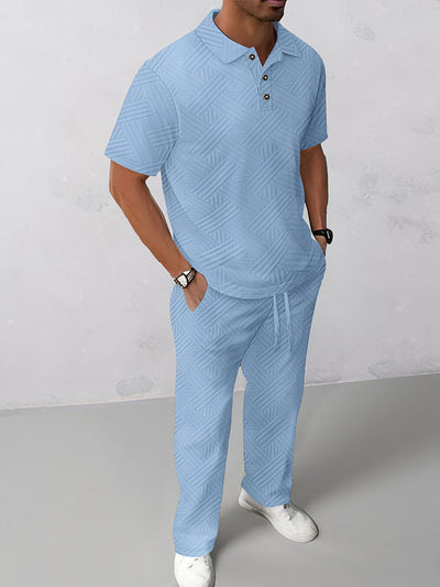 Malik - Textured Polo Shirt Set