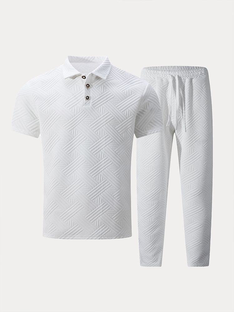 Malik - Textured Polo Shirt Set