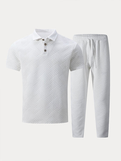 Malik - Textured Polo Shirt Set