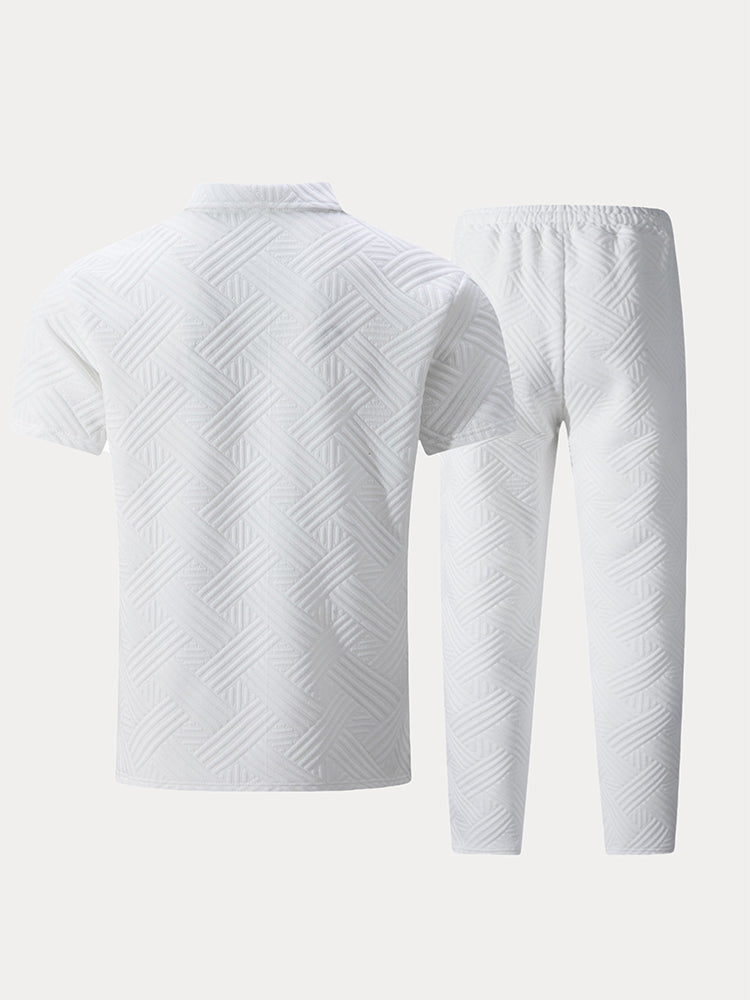 Malik - Textured Polo Shirt Set