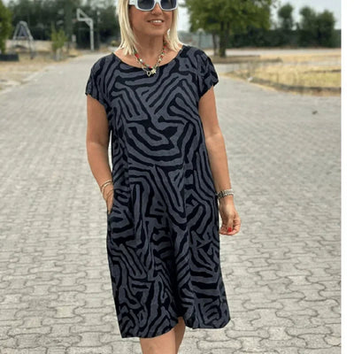 Marika – Casual Zebra Print Summer Dress