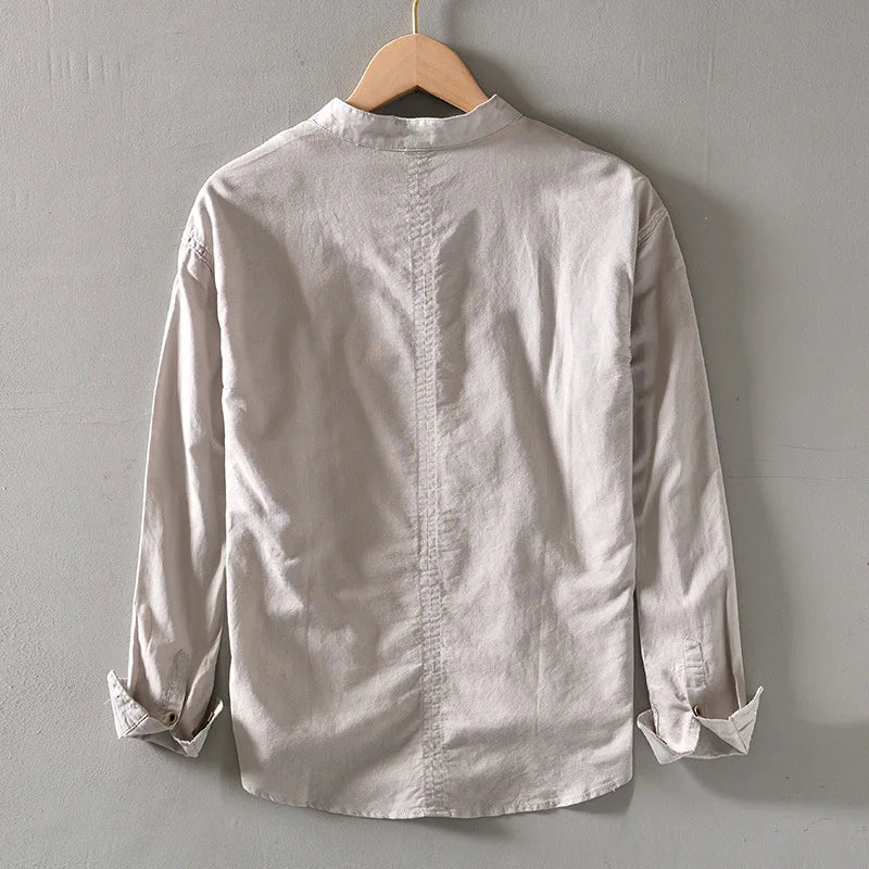 Arlo – Linen Mandarin Shirt