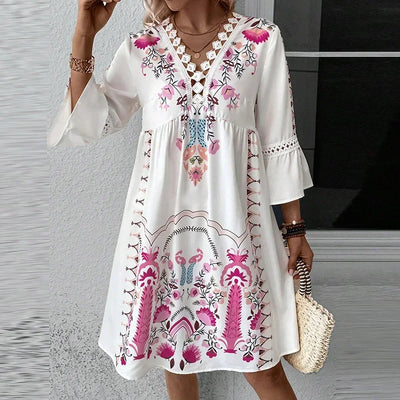 Allisa - Artistic Boho Print Dress