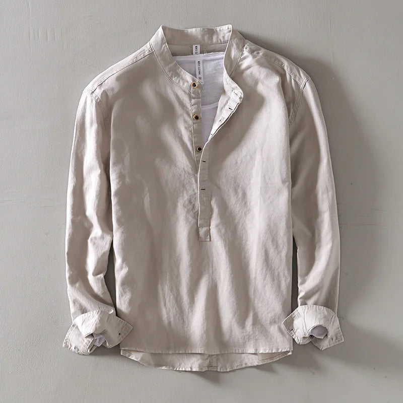Arlo – Linen Mandarin Shirt