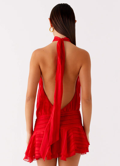 Barret - Halter Neck Ruffle Mini Dress