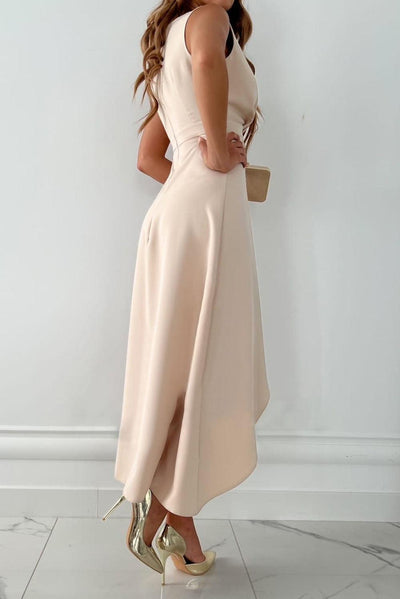 Gina - Chic Wrap V-Neck Midi Dress