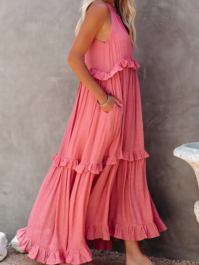 Azzura – Elegant Tiered Ruffle Maxi Dress