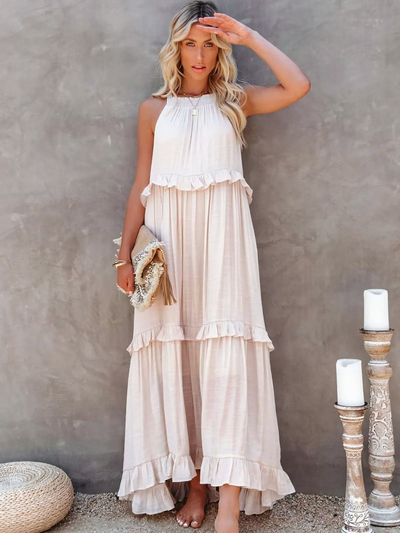 Azzura – Elegant Tiered Ruffle Maxi Dress