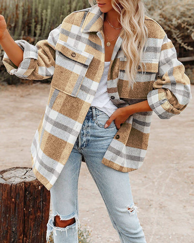 Rowena – Plaid Wool Coat