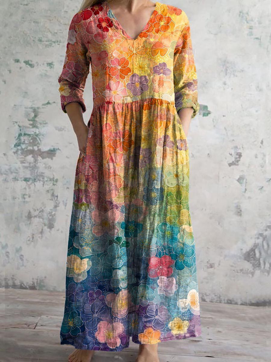 Selva – Botanical Print Maxi Dress 8