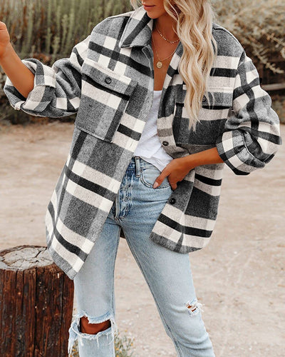 Rowena – Plaid Wool Coat