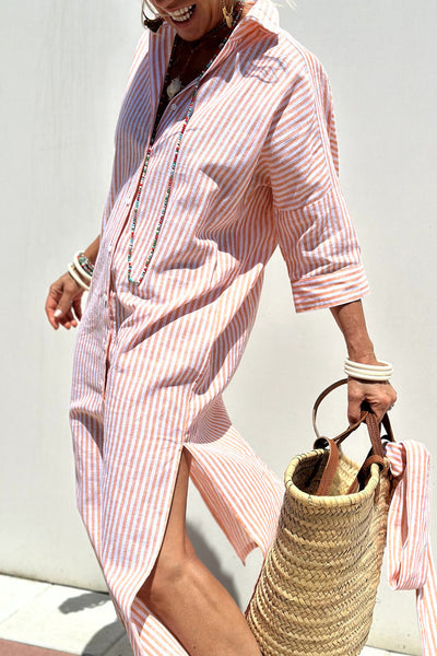 Beatrice – Elegant striped shirt dress