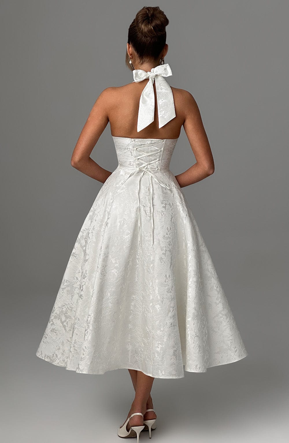 Violetta – Midi dress with a high neckline