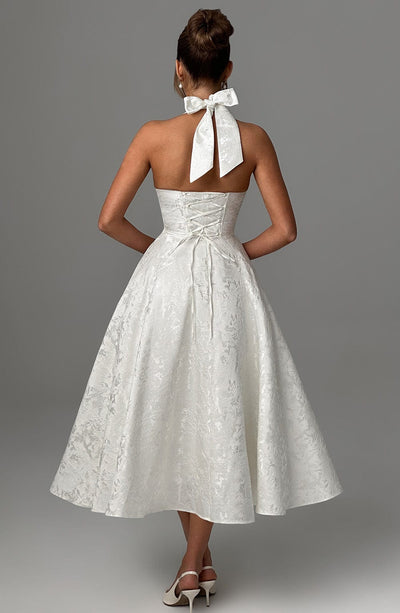 Violetta – Midi dress with a high neckline