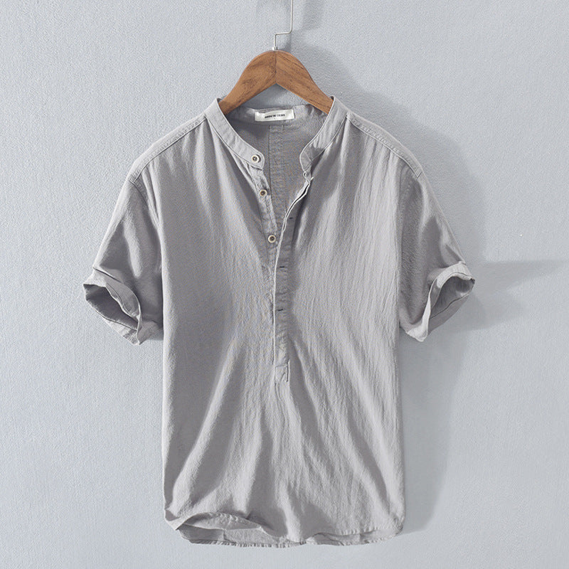 Elior – Breathable Cotton-Linen Collar Shirt