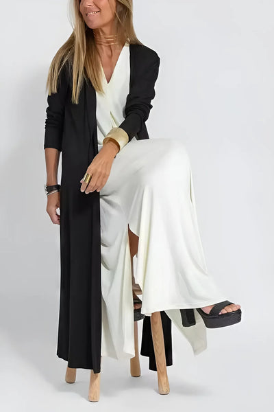 Aurora – 2-Piece V-Neck Long Dress & Cardigan Set