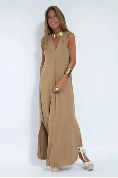 Aurora – 2-Piece V-Neck Long Dress & Cardigan Set